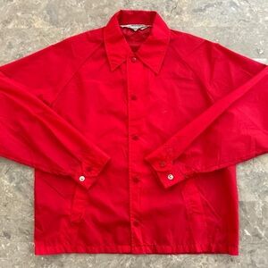 Vintage 1980s Kmart Red Nylon Snap Front Coach Jacket USA Made M